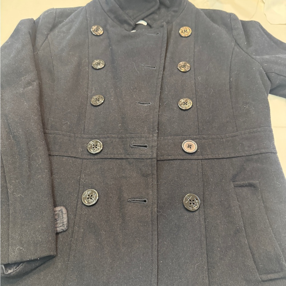 Women’s Double-Breasted Navy Coat
